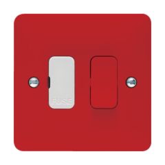 Hager WMSSU83RR Sollysta Connection Unit DP Switched Fused c/w Red Rocker 13A