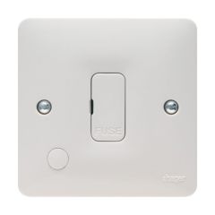 Hager WMSU83FO Sollysta 13A Unswitched Fused Connection Unit White c/w Flex Outlet