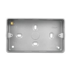 Hager WPB240KO Sollysta Box 2 Gang Back c/w Knockouts 146x86x41mm Grey Metalclad