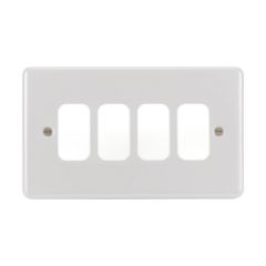 Hager WPGP4W Sollysta Grid Plate 4 Gang White Metalclad