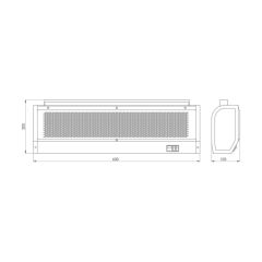 Hyco MAC3X Maestro 3kW Over Door Heater/Air Curtain 205x630x105mm