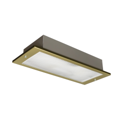 BLE EL-110406-BR-110 Recessed Slave Bulkhead c/w Prismatic Diffuser 110V Brass