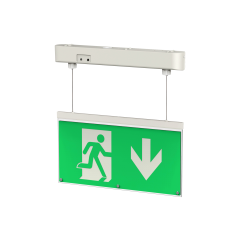 BLE EL-131850 Weston LED Hanging Exit Sign 6500K 3.2V LiFePO4 Battery 230V White Polycarbonate