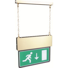 BLE EL-132001-BR 3hrM Hanging T5 LED Exit Sign c/w Arrow Down Brass