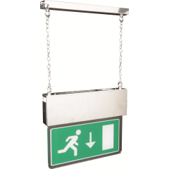 BLE EL-132003-CH-230 BE3 LED Hanging Slave Exit Sign c/w Down Arrow Legend 230V Chrome