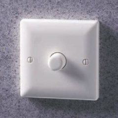 Danlers DP1DLED LED Plated 1 Gang or 2 Way Dimmer Switch Rotary & Push 250W (LED)