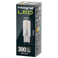 Integral ILG9DC011 G9 Bulb 300Lm 2.7W 2700K Dimmable 300 Beam Integral
