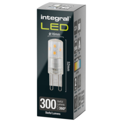 Integral ILG9DC014 G9 Bulb 300Lm 2.7W 4000K Dimmable 300 Beam Integral