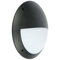 KSR KSRSF231/MW Latina II 12W 4000K LED Black Eyelid Polycarbonate Bulkhead with Microwave Sensor
