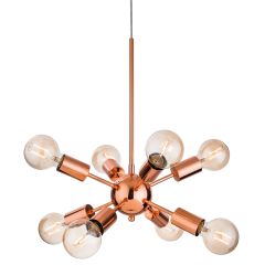 Firstlight 3710CP Alfa Pendant 8xE27 Luminaire 40W 520x470x1300mm Copper