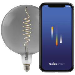 Nordlux 2280032747 Smart LED Deco E27 Lamp G200 Giant Globe Smoke 360Deg Beam 4.7W 100lm 230V 1800K