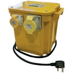 Niglon PST50 Portable Site IP44 Transformer c/w 2m Lead & 13A Plug GRP Case 5.0kVA 2.5kVA 2x16A 1x32A 110V