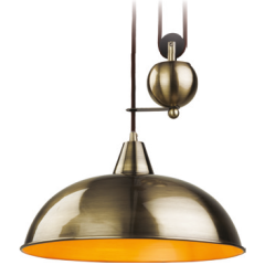 Firstlight 2309AB Century Pendant Rise & Fall E27 Luminaire 60W Antique Brass