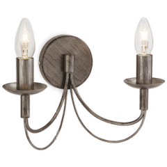 Firstlight 2316AS Regency Pendant 2 Light E14 Luminaire 2x40W Antique Silver
