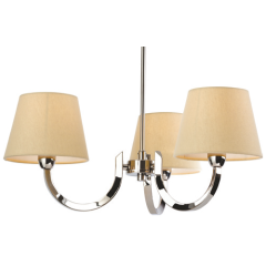 Firstlight 2321PST Fairmont 3 Light E14 Wall c/w Cream Linen Shade 3x40W Polished Stainless Steel