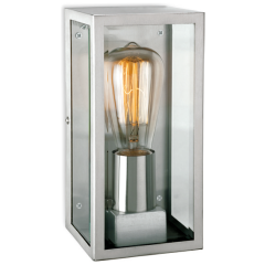Firstlight 3424ST Dallas E27 IP44 Wall Light 60W Stainless Steel