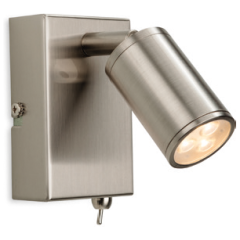 Firstlight 3453BS Orion 3xWhite LEDs Switched Wall Light 4W 240lm 100mm Brushed Steel