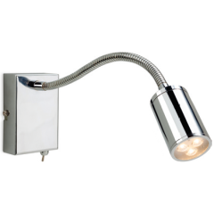 Firstlight 3454CH Orion 3xWhite LEDs Switched Flexi Wall Light 4W 240lm 170mm Chrome