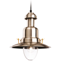 Firstlight 4874BS Fisherman Classic Fishermans w/o 1x40W E27 Pendant Max Drop 1200mm 260x330mm Brushed Steel