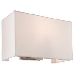 Firstlight 4941BS Fargo Sgl Lgt w/o 60W E27 Wall Light c/w Cream Shade 190x135x300mm Brushed Steel