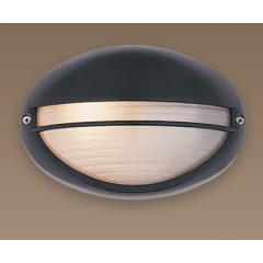 Firstlight 5203BK Streamline Round Opal Glass E27 IP44 Wall Light 100W 240V Black
