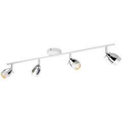 Firstlight 8204WH Marine Four Ceiling Bar IP44 c/w GU10 Spotlight Lamps 4x35W 240V White & Chrome