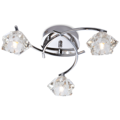Firstlight 8364CH Clara 3 x G9 Flush Fitting Luminaire c/w Clear Glass 40W 240V 380x120mm Chrome