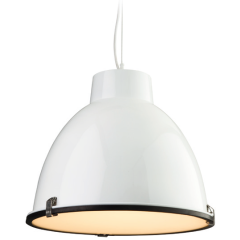Firstlight 8621WH Manhattan Frosted Glass E27 Pendant 100W White