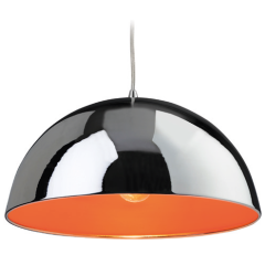 Firstlight 8622CHOR Bistro Orange Inside E27 Pendant 60W Chrome