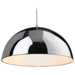 Firstlight 8622CHWH Bistro White Inside E27 Pendant 60W Chrome