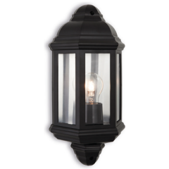 Firstlight 8655BK Park E27 IP44 Wall Light 42W Black Polycarbonate