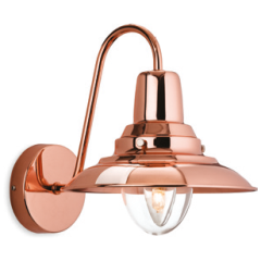 Firstlight 8686CP Fisherman E14 c/w Clear Glass Wall Light 40W Copper