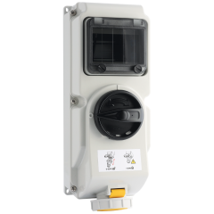 Niglon 18751 Wall Interlocking Switched 2P+E Socket IP66 16A 110V Yellow