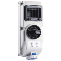Niglon 18754 Wall Interlocking Switched 2P+E Socket IP66 16A 240V Blue