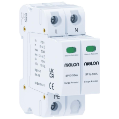 Niglon SP12S-1PN/50KA SP+N Type 1+2 Surge Protector 2 Mod TN-S 50kA