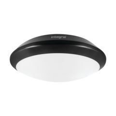 Integral ILBHA062 Tough Shell+ Bulkhead Microwave Sensor 308Mm Dia IP66 1500Lm 15W 4000K Ik10 110 Beam Non-Dimm Black 100Lm/W Integral