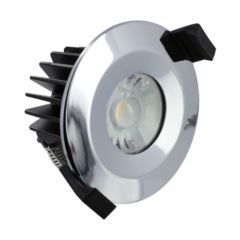Integral ILDLFR70B009 Low-Profile Fire Rated Downlight 70-75Mm Cutout IP65 440Lm 6W 4000K 38 Beam Dimmable 73Lm/W Polished Chrome Integral