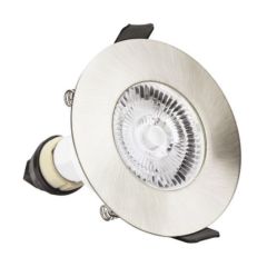 Integral ILDLFR70D002-4 Evofire Fire Rated Downlight 70Mm Cutout 4Pack IP65 Satin Nickel Round +Gu10 Holder Integral