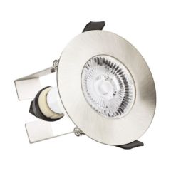 Integral ILDLFR70D004-3 Evofire Fire Rated Downlight 70Mm Cutout 3Pack IP65 Satin Nickel Round +Gu10 Holder & Insulation Guard Integral