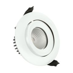 Integral ILDLFR92C001 Luxfire Fire Rated Tiltable Downlight 92Mm Cutout IP65 430Lm 6W 3000K 36 Beam Dimmable 72Lm/W White Integral