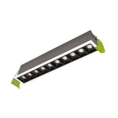 Integral ILDLTR005 Tracelux 20W 10 Light 4000K 45Mm Width Recessed Linear Downlight Led 273Mm By 37Mm Cutout Cri90 IP20 1660Lm 30 Deg Beam 83Lm/W White Bezel Without Outer Cover Without Driver