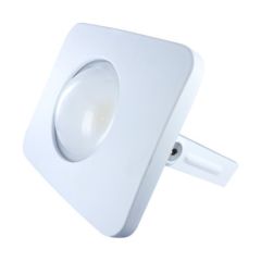 Integral Compact-Tough Floodlight LED 4000K Non-Dimmable IP65 Frosted Lens 20W 1800lm 110Deg 145x115x70mm White Aluminium