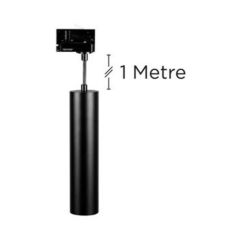 Integral ILNEV005 Accentplus Spotlight S1 56Mm Diameter 235Mm Length Gu10 Led 3 Circuit Track Mounted Suspended Pendant 1M Cable Black Finish