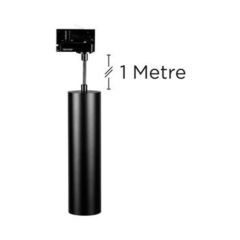 Integral ILNEV006 Accentplus Spotlight S2 65Mm Diameter 235Mm Length Gu10 Led 3 Circuit Track Mounted Suspended Pendant 1M Cable Black Finish