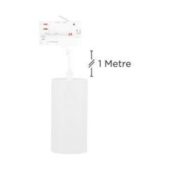 Integral ILNEV010 Accentplus Spotlight S2 65Mm Diameter 130Mm Length Gu10 Led 3 Circuit Track Mounted Suspended Pendant 1M Cable White Finish