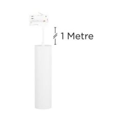 Integral ILNEV012 Accentplus Spotlight S2 65Mm Diameter 235Mm Length Gu10 Led 3 Circuit Track Mounted Suspended Pendant 1M Cable White Finish
