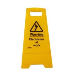 Electrician At Work Floorstand Warning Black/Yellow