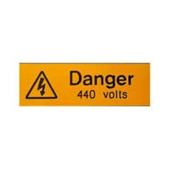 Warning Danger 440V Engraved Label 75x25mm Pack=5