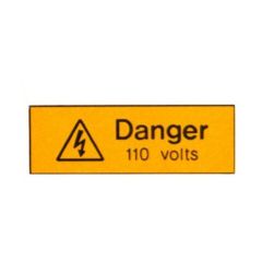 Warning Danger 110V Engraved Label 75x25mm Pack=5