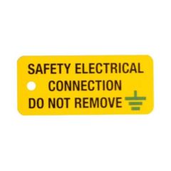 Warning Safety Elect Conn Rigid Self Adhesive PVC 80x35mm Pack=5